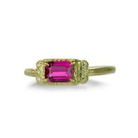 Adel Chefridi Dainty Pink Tourmaline Ring with Diamonds | Quadrum Gall - Quadrum Gallery