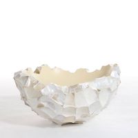 Bowl broken egg large white kabibe - BIG TONY WHITE (By DK Home) - gorgeous mother of pearl/shell bowl