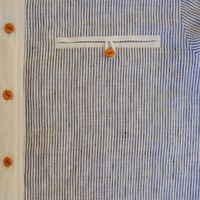 Double welt pocket with looped button closure - Handmade by Carolyn