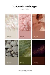 Love this romanic and gentle color palette with soft shades of white and pink, and deep shades of green and maroon?  You might be an Alchemist Brand Archetype!  Take the Brand Archetype quiz that has helped over 15K women get greater brand clarity and make deeper connections with their brands.    Colors used:  #E2DACF #D09C99 #AE705D #9D9686 #454718 #3E160C