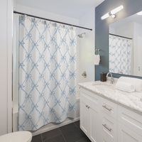 Blue and White Bow Shower Curtain, Blue & White Ribbon Shower Curtain, Grandmillenial Chinoiserie Chic Preppy Bathroom - Etsy