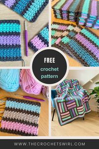 Free pattern for this modern crochet block.