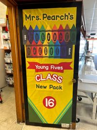 Cute classroom door idea crayon box