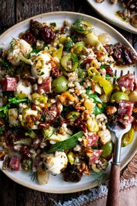 Antipasto Farro Salad with Sun-Dried Tomato Vinaigrette - The Original Dish