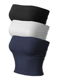 Arrives by Fri, Jul 28 Buy MixMatchy Women's 3-Pack Solid Casual Summer Side Shirring Scrunched Double Layered Tube Top at Walmart.com