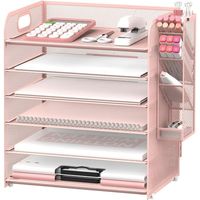 Upgraded INTIGE desk organizer is 5+1 tier paper tray organizer. This paper organizer has 6 detachable trays which is perfect for holding letters, A4 paper, books, bills, magazines, mails, folders, notebooks and so on. The desk organizers can fully take advantage of your vertical space and keep your desktop clear and tidy. Color: Pink.