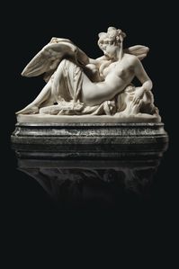 Albert-Ernest Carrier-Belleuse (French, 1824-1887) | Léda et le cygne (Leda and the Swan) | 19th Century, Sculptures, Statues & Figures | Christie's