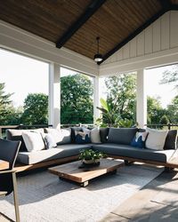 Patrick J. Murphy Builders | Screened porch envy right here! Can you spot the phantom screens? Designer: @amystormandco Photographer: @stofferphotographyinteriors | Instagram