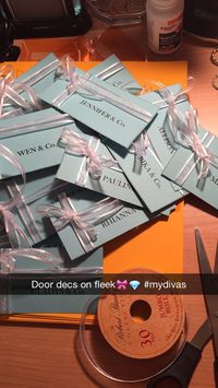 Tiffany Themed Door Decs for my Divas #ResLife #DoorDecs #Tiffany&Co.