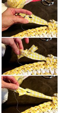 how to make a rug using old sheets - this is great! Sugar Bee Crafts: Rag Rug Tutorial