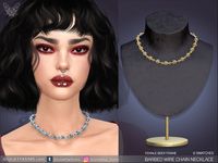 The Sims Resource - Barbed Wire Necklace (female body frame)