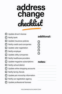 CLICK TO DOWNLOAD THE CHECKLIST IN HD! Moving soon? Don't forget a thing with our printable address change checklist! Stay organized and stress-free during your move. #movingtips #checklist