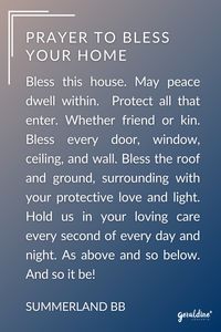 This is a great prayer to surround your home with love and light. #prayer #houseblessing