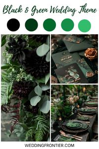 Pin this for elegant black and green wedding theme ideas that will inspire your special day! Discover sophisticated invitations that set the tone, dramatic black dresses that exude elegance, and breathtaking greenery-infused bouquets that add a touch of natural beauty. Explore bold tablescapes that showcase a stunning color palette, featuring luscious greens and striking blacks. Don’t forget to consider nature-inspired wedding favors like potted plants or seed packets, which add a personal touch to your unforgettable celebration. Dive into this stylish color scheme and let your imagination flourish!