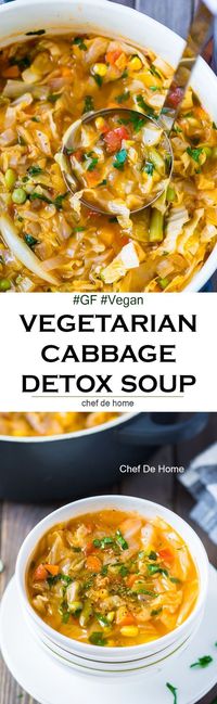 Vegetarian Cabbage Soup An easy and healthy vegetarian cabbage soup for soup detox diet. This soup is so flavorful you will not feel you are on a diet-plan. period.