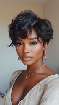 👑 Discover how to transform your look with this glossy Black Pixie short haircuts for black women. Insider secrets unveiled for enchanting appearance! Perfect for all hair types. Perfect for busy lifestyles with Must-have accessories. Perfect for special events and includes expert protective styling tips! #BlackPixieshorthaircutsforblackwomen #Hairenchantingappearance #glossyHair #HairGoals #HairInspo