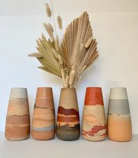 Desert Vase Boho Pottery Home Decor Handmade Bohemian Wildflowers Minimalist Vase Southwestern Modern Desert Vibes - Etsy