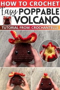 Make a soft, huggable volcano, not the fiery kind, but one that's full of fun and bursting with colors! The Crochet Poppable Volcano Amigurumi is a delightful, handmade treasure that brings the fiery spectacle of a volcano right into your hands, without any of the heat.