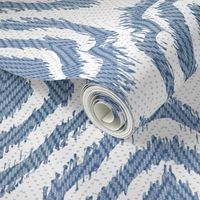 Ikat Blue and White - Tweed Texture Wallpaper | Spoonflower