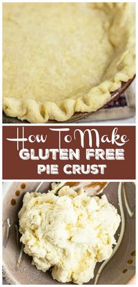 Learn How To Make Gluten Free Pie Crust! This recipe provides easy step by step instructions for a flaky and buttery pie crust that tastes just like a regular one! It uses a Gluten Free Flour Blend like Bob's Red Mill or Cup 4 Cup and makes the perfect pie crust for all your favorite Thanksgiving, Christmas, and holiday pie recipes! #pie #crust #dough #glutenfree