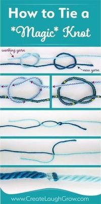 How to tie a magic knot. I don't like any knots in my work but occasionally it's the only way so this could come in handy.