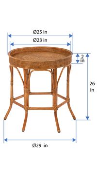 La Jolla Rattan Round Side Table