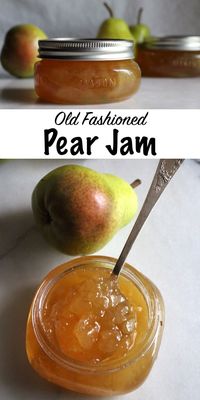 Easy recipe for canning pear jam. One of my favorite beginning canning recipes.