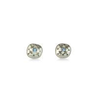 Adel Chefridi Aquamarine Silver Lights Stud Earrings | Quadrum Galler - Quadrum Gallery