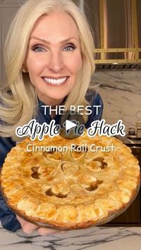 442K views · 39K reactions | 🍏🥧 APPLE PIE HACK with CINNAMON ROLL CRUST 😍🍎 SO EASY! Comment: “dessert” and l’ll DM you all the kitchen goodies you see 🤗
Are you more of a pie person or a cinnamon roll fan? Why choose? Now you don’t have to! This hack isn’t only EASY and it’s ONLY 4 INGREDIENTS 🥳

What filling would you choose? Comment and LMK! I’m thinking this crust would be insane on a pecan pie 🥰

LORAfied Cinnamon Roll Apple Pie
1 can cinnamon rolls, 8 count
2 cans apple pie filling (21 oz. Each)
Caramel sauce/topping
1 package premade pie crust (2 count box)
Preheat oven to 375F
Cut cinnamon rolls in half, roll flat on a floured board.
Press into greased pie plate.
Pour in both cans of filling.
Top filling with caramel topping (measure with your heart here).
Using a small cooki