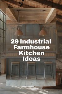 Ready to transform your kitchen? Mix farmhouse comfort with industrial flair using metal fixtures, natural wood tones, and vintage-inspired elements for a space that's effortlessly chic!