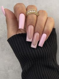 Here you will find classy nails, pink nail designs, elegant nails, light pink nails, pink french tip nails, long square nails, gel nails, acrylic nails and more!