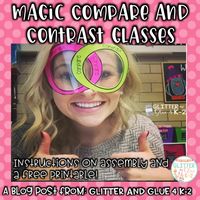 A fun way to teach your students about comparing and contrasting! Use these magic compare and contrast sunglasses to teach your students about Venn Diagrams! Get the template and directions for free! Keywords: compare and contrast, Venn diagram, freebies, elementary school, comprehension, graphic organizers.