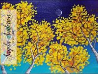 Birch Trees Simple Impressionist Beginner Landscape Acrylic Painting LIVE