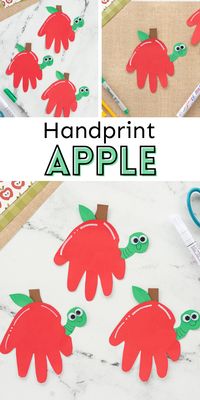 Try creating this fun handprint apple craft during fall and back-to-school season as a fun keepsake for your kids.