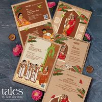 From Gaye Holud to Bodhu Boron❤️. Our client sought Pattachitra-style designs for their special day. We're thrilled to present a beautifully crafted, authentic Bengali-style invitation. We make your occasions more special ✨🫶🏻 Contact us for: Invite cards and E-invite videos Wedding print accessories Digital Portrait Painting 📞📱+91 89812 59587 . . . . . . #talesbygc #tales #weddinginvitations #luxuryinvitations #einvite [Big Fat Indian Wedding, Couple Goals, Marriage Invitation, E-invite, Lu...