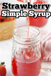 This two ingredient strawberry simple syrup recipe is perfect for adding to cocktails, sweetening iced tea or adding to fresh lemonade.  Strawberry simple syrup is a versatile and delicious ingredient that can be used in various ways to add sweetness and strawberry flavor to a variety of dishes and your favorite drinks. Remember, you can always adjust the sweetness of the strawberry simple syrup depending on your personal taste preferences, so feel free to experiment and enjoy these delightful 