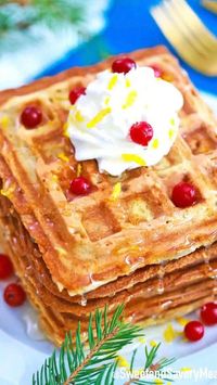 Eggnog waffles are a festive twist on classic waffles, perfect for the holiday season. These waffles have a rich, creamy flavor, thanks to the eggnog, and a hint of nutmeg and cinnamon, which adds warmth and spice.