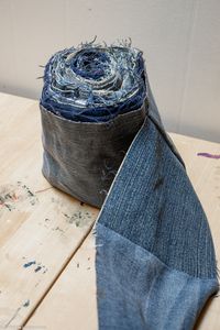 Log Cabin Quilt from Upcycled Denim... And It's King-Sized