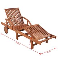 vidaXL Sun Lounger Solid Acacia Wood - 78.7" x 26.8" x 11.8" - Bed Bath & Beyond - 18964843