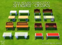 Tiny House Collection - Smaller Desks by peachandherpan via tumblr | Study / Home Office | Add-On | Sims 4 | TS4 I Maxis Match | MM | CC | this is so cool! | pinned by sueladysims