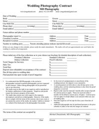 photogapher contract | Sample Wedding Photography Contract Template