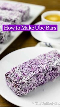 Get the recipe and lots of baking tips here - https://theunlikelybaker.com/ube-bars-recipe-ube-bar-bread/