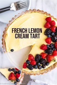 This delicious lemon tart recipe has step-by-step photos to guide you as you make it. Creamy, tart, full of citrus flavor this french lemon cream tart is for citrus lovers. Sweet shortcrust pastry is filled with sharp citrus cream. The perfect summer dessert.