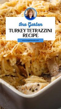 Ina Garten Turkey Tetrazzini is made with butter, mushrooms, Madeira wine, flour, chicken or vegetable broth, heavy cream, cooked turkey, linguine, Parmesan cheese, and bread crumbs. This easy Turkey Tetrazzini recipe creates a tasty dinner that takes about 1 hour to prepare and can serve up to 6 people.