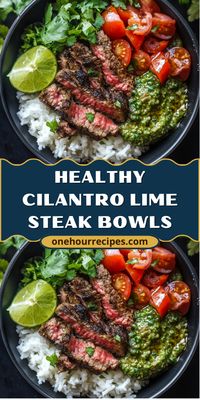 These Cilantro Lime Steak Bowls are a healthy, flavorful choice for any meal. With juicy steak, tangy lime, and fresh cilantro, they’re sure to please!