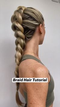 Braided plait hairstyle with @vikkilouj .   HOW TO   • Section & tie   • clip at front  • section & tie  • Split   • Repeat   • Then pull for volume  • & hairspray if necessary!   • Finish with the Grow Gorgeous Anti-Pollution Leave-in Spray to protect and shield strands against pollution