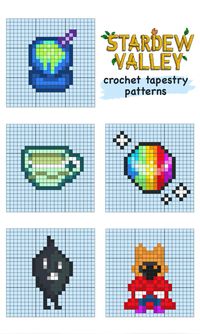 stardew valley pixel grids for crochet, cross-stitch, bracelets, perler beads, etc.