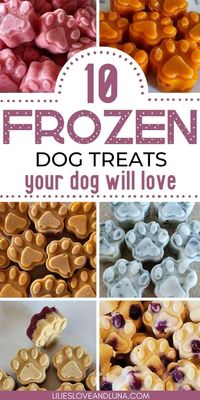 Homemade frozen dog treats are easy to make. Frozen dog treats can be made with just a few ingredients and some ice cube trays. These frozen dog treats recipes are easy to make with silicone molds.