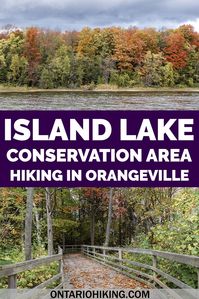 Island Lake Conservation Area is a beautiful natural space with amazing hiking on the Vicki Barron Lakeside Trail that wraps around the lake.