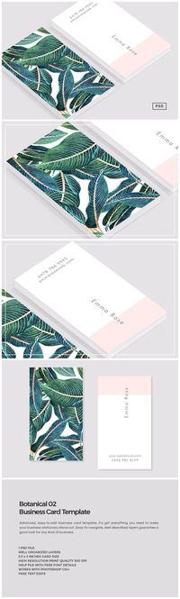 Botanical 02 Business Card Template by The Design Label on /creativemarket/